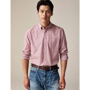 J.Crew Slim Secret Wash Shirt XL Red Ochre End-on-End Cotton Poplin Button Down